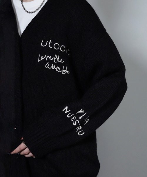 ROSE BUD（ローズバッド）の「(GENE HEAVENS)エンブロイダリー カレッジニットカーディガン（カーディガン/ボレロ・レディース・ホワイト・ONE SIZE）」の18枚目の写真