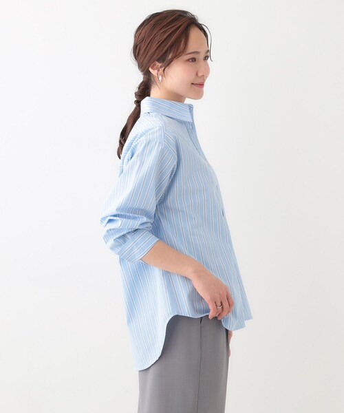 Cutie Blonde（キューティーブロンド）の「【洗える/S-LL】いろいろ ストライプシャツ（シャツ/ブラウス・レディース・イエロー系その他4/ネイビー系2/ブルー系2/ブルー系7・02/03/04/01）」の22枚目の写真