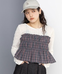 RAGEBLUE | チェックギャザービスチェドッキングシアープルオーバー(Tシャツ/カットソー)