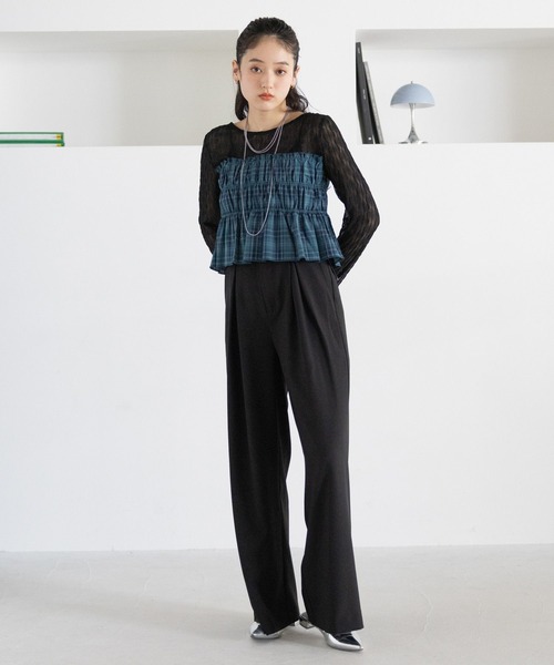 RAGEBLUE（レイジブルー）の「チェックギャザービスチェドッキングシアープルオーバー（Tシャツ/カットソー・レディース・ホワイト系/ブラック系・FREE）」の10枚目の写真