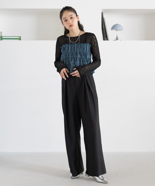 RAGEBLUE（レイジブルー）の「チェックギャザービスチェドッキングシアープルオーバー（Tシャツ/カットソー・レディース・ホワイト系/ブラック系・FREE）」の11枚目の写真