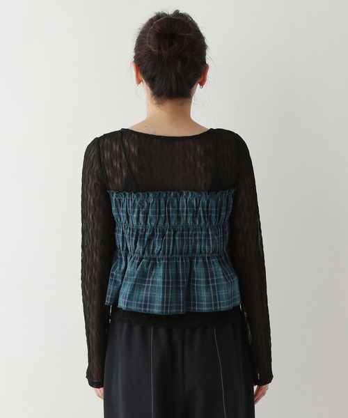 RAGEBLUE（レイジブルー）の「チェックギャザービスチェドッキングシアープルオーバー（Tシャツ/カットソー・レディース・ホワイト系/ブラック系・FREE）」の16枚目の写真