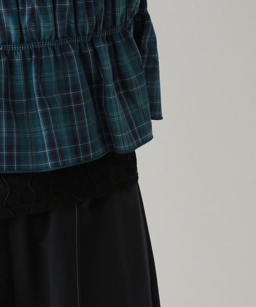 RAGEBLUE（レイジブルー）の「チェックギャザービスチェドッキングシアープルオーバー（Tシャツ/カットソー・レディース・ホワイト系/ブラック系・FREE）」の19枚目の写真