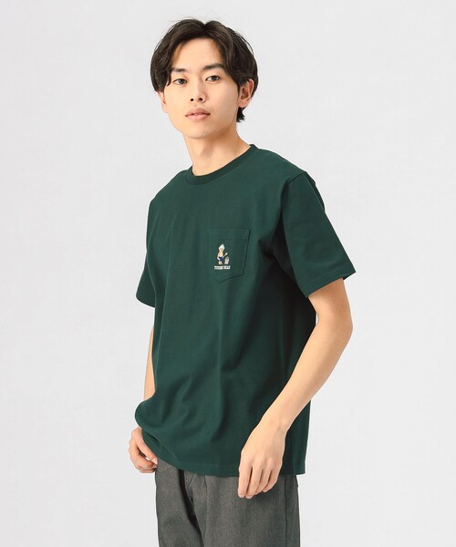 BEAMS HEART（ビームスハート）の「【ユニセックス】整いベアー Tシャツ（Tシャツ/カットソー・メンズ・ホワイト/グリーン・S/M/L/XL）」の2枚目の写真