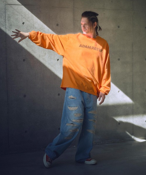 ADAM PATEK(アダムパテック)の「mlt5094-basic logo long sleeve T ロングスリーブTシャツ(Tシャツ/カットソー・メンズ・ブラック/ホワイト/パープル/オレンジ・2/1)」の9枚目の写真