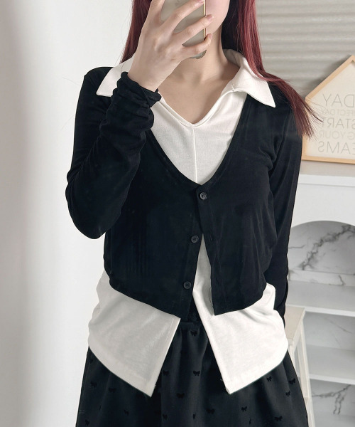 セール】2Color Layered T-shirt / 配色 レイヤードtシャツ（T