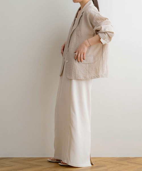 NOAHL（ノアル）の「【NOAHL】シアーライトジャケット（テーラードジャケット・レディース・アイボリー/グレイッシュベージュ/イエロー・FREE）」の7枚目の写真