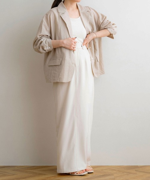 NOAHL（ノアル）の「【NOAHL】シアーライトジャケット（テーラードジャケット・レディース・アイボリー/グレイッシュベージュ/イエロー・FREE）」の8枚目の写真