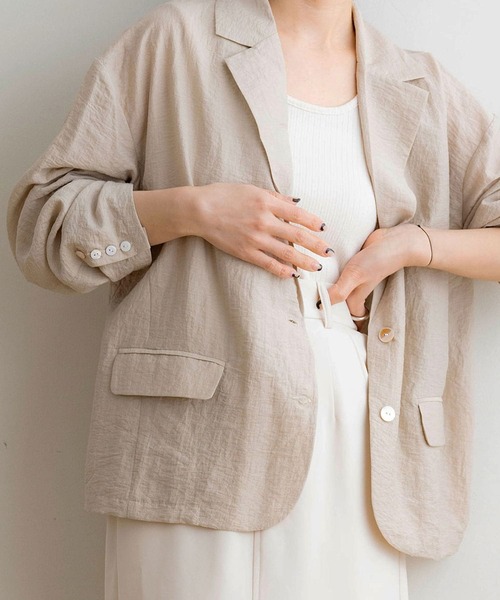 NOAHL（ノアル）の「【NOAHL】シアーライトジャケット（テーラードジャケット・レディース・アイボリー/グレイッシュベージュ/イエロー・FREE）」の10枚目の写真