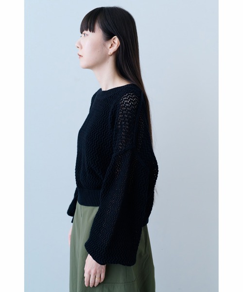 IEDIT(イディット)の「IEDIT 大人にちょうどいい短め丈コットンメッシュニットとタンクトップセット(その他トップス・レディース・ブラック/ピンクベージュ・M/L/LL/3L/S/4L)」の8枚目の写真