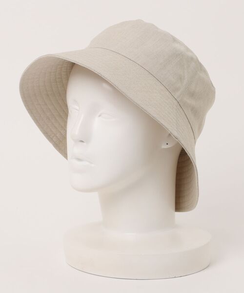 KIJIMA TAKAYUKI（キジマ　タカユキ）の「KIJIMA TAKAYUKI POLY LINEN CHAMBRAY BUCKET HAT W-251243（ハット・レディース・ブラック/ブラウン/ベージュ・1）」の5枚目の写真