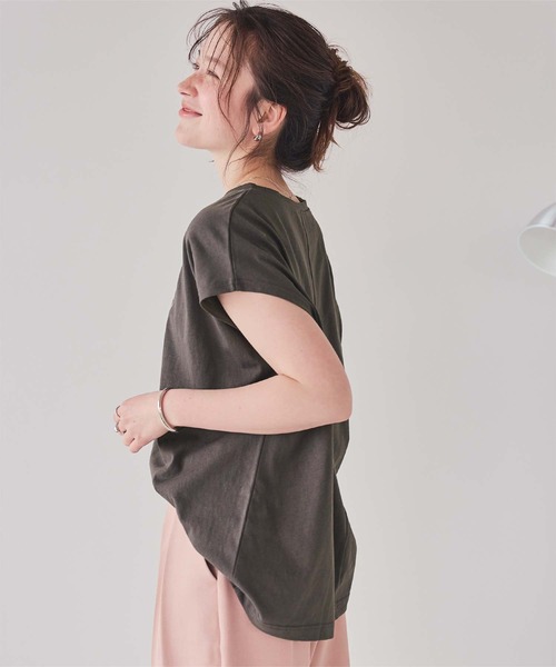 titivate(ティティベイト)の「箔プリントフレンチスリーブTシャツ(Tシャツ/カットソー・レディース・ブルー/チャコール/オフホワイト・L/M/S)」の18枚目の写真
