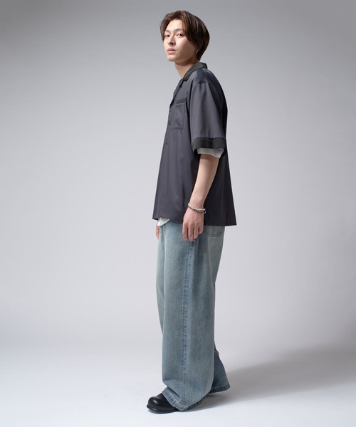 Lui's（ルイス）の「バンブーレーヨンボーリングシャツ（シャツ/ブラウス・メンズ・ホワイト/チャコールグレー・S/M）」の15枚目の写真