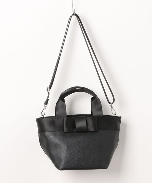 SALON de RUBAN（サロンドルヴァン）の「【SALON de RUBAN / サロン ド ルヴァン】 リボンミニトート（トートバッグ・レディース・ブラック/アイボリー/ライトグレー/ピンク・FREE）」の13枚目の写真