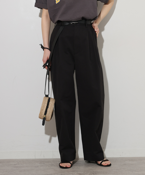 JOURNAL STANDARD relume(ジャーナルスタンダード レリューム)の「コットンツイル2タックパンツ(その他パンツ・レディース・ブラック/ベージュ・36/38)」の7枚目の写真