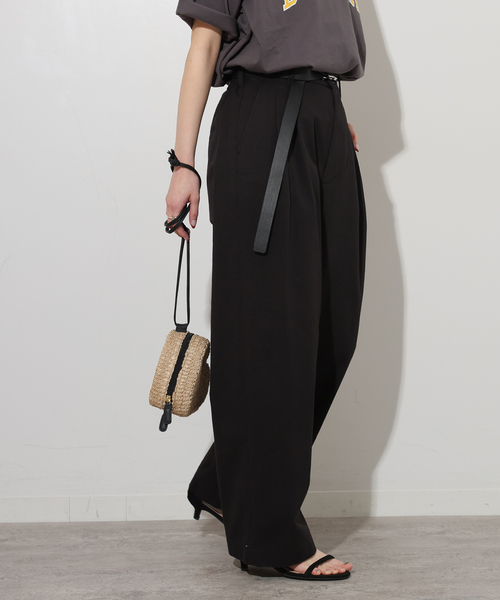 JOURNAL STANDARD relume(ジャーナルスタンダード レリューム)の「コットンツイル2タックパンツ(その他パンツ・レディース・ブラック/ベージュ・36/38)」の8枚目の写真
