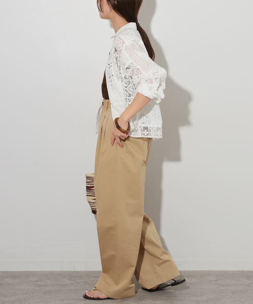 JOURNAL STANDARD relume(ジャーナルスタンダード レリューム)の「コットンツイル2タックパンツ(その他パンツ・レディース・ブラック/ベージュ・36/38)」の12枚目の写真
