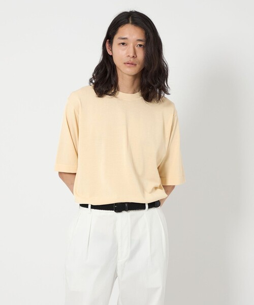 UNITED ARROWS（ユナイテッドアローズ）の「クレープ コットン ニット Tシャツ（Tシャツ/カットソー・メンズ・レッド/コバルトブルー/ナチュラル/ブラック・M/XL/S/L）」の2枚目の写真