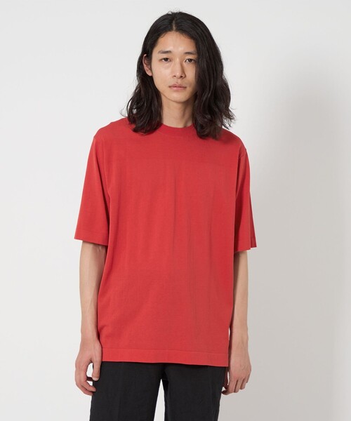 UNITED ARROWS（ユナイテッドアローズ）の「クレープ コットン ニット Tシャツ（Tシャツ/カットソー・メンズ・レッド/コバルトブルー/ナチュラル/ブラック・M/XL/S/L）」の4枚目の写真