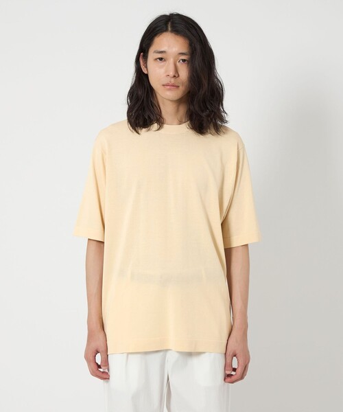 UNITED ARROWS（ユナイテッドアローズ）の「クレープ コットン ニット Tシャツ（Tシャツ/カットソー・メンズ・レッド/コバルトブルー/ナチュラル/ブラック・M/XL/S/L）」の5枚目の写真