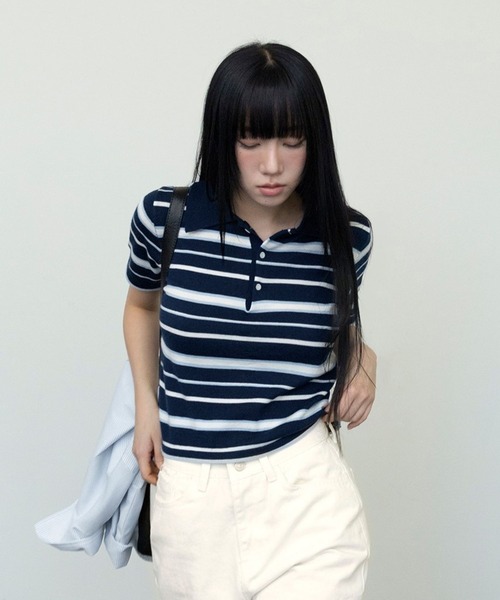 3.3 Field Trip (3.3フィールドトリップ)の「3.3 Field Trip/ボーダーTOP(Tシャツ/カットソー・レディース・グレー/ネイビー・FREE)」の6枚目の写真