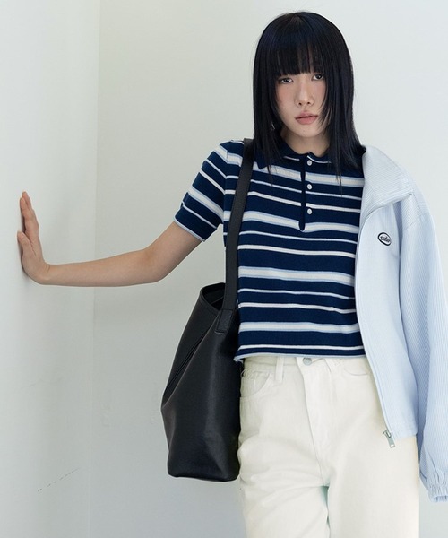 3.3 Field Trip (3.3フィールドトリップ)の「3.3 Field Trip/ボーダーTOP(Tシャツ/カットソー・レディース・グレー/ネイビー・FREE)」の5枚目の写真