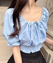 Mejoul | 2way シャーリングウエストパフスリーブブラウス(シャツ/ブラウス)