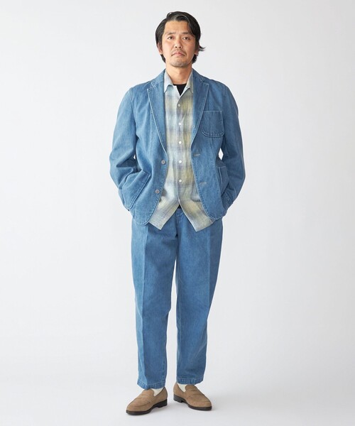 SHIPS(シップス)の「Southwick: Gate Label デニム イージー 1プリーツ パンツ(その他パンツ・メンズ・ライトブルー/ネイビー・SMALL/MEDIUM/LARGE/X-LARGE)」の6枚目の写真