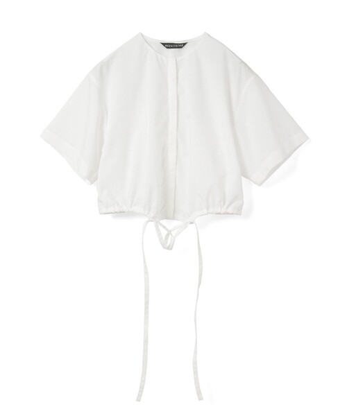 mizuiroind（ミズイロインド）の「mizuiro ind ドローストリングシャツ（シャツ/ブラウス・レディース・ネイビー/チャコールグレー/ブラック/オフホワイト・FREE）」の2枚目の写真