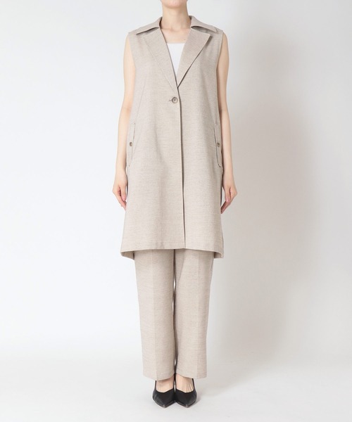 Three Four Time（ｽﾘｰﾌｫｰﾀｲﾑ）の「リネンライクベルトパンツ（スラックス・レディース・ベージュ・FREE）」の6枚目の写真