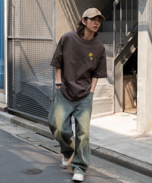 BEN DAVIS（ベンデイビス）の「∴WEGO/別注BENDAVISワンポイントT（Tシャツ/カットソー・メンズ・アッシュグレー/ブラック/ブラウン/ホワイト・LARGE/MEDIUM/SMALL）」の8枚目の写真