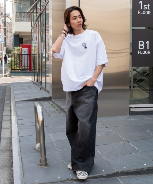 BEN DAVIS（ベンデイビス）の「∴WEGO/別注BENDAVISワンポイントT（Tシャツ/カットソー・メンズ・アッシュグレー/ブラック/ブラウン/ホワイト・LARGE/MEDIUM/SMALL）」の5枚目の写真