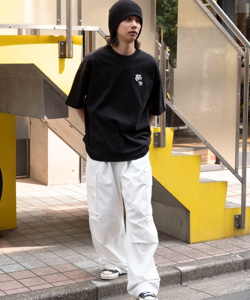 BEN DAVIS（ベンデイビス）の「∴WEGO/別注BENDAVISワンポイントT（Tシャツ/カットソー・メンズ・アッシュグレー/ブラック/ブラウン/ホワイト・LARGE/MEDIUM/SMALL）」の6枚目の写真