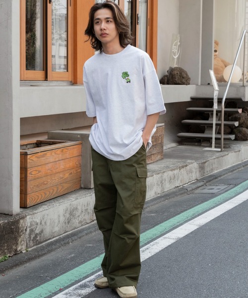 BEN DAVIS（ベンデイビス）の「∴WEGO/別注BENDAVISワンポイントT（Tシャツ/カットソー・メンズ・アッシュグレー/ブラック/ブラウン/ホワイト・LARGE/MEDIUM/SMALL）」の22枚目の写真