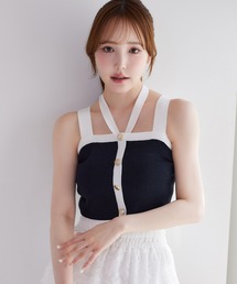 セット対応/配色ニットビスチェ
