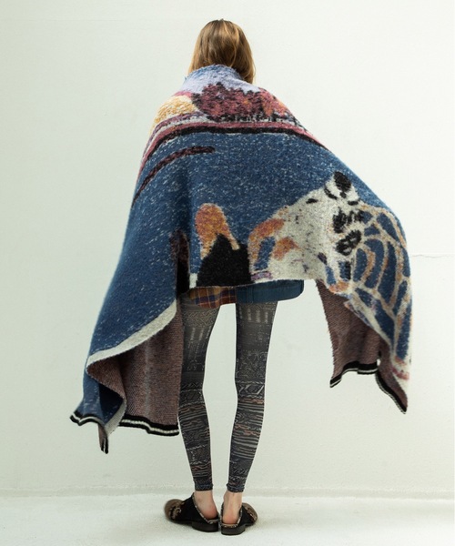 STOF(ストフ)の「STAR MOHAIR KNIT BLANKET(ストール/ショール・メンズ・ブルー/ブラック・FREE)」の7枚目の写真