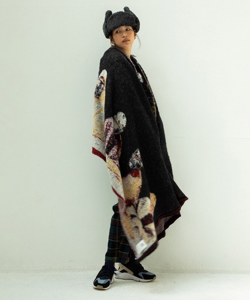 STOF(ストフ)の「STAR MOHAIR KNIT BLANKET(ストール/ショール・メンズ・ブルー/ブラック・FREE)」の12枚目の写真