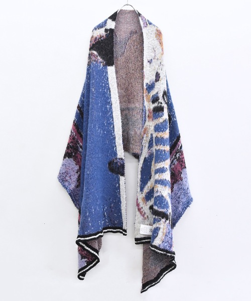 STOF(ストフ)の「STAR MOHAIR KNIT BLANKET(ストール/ショール・メンズ・ブルー/ブラック・FREE)」の13枚目の写真