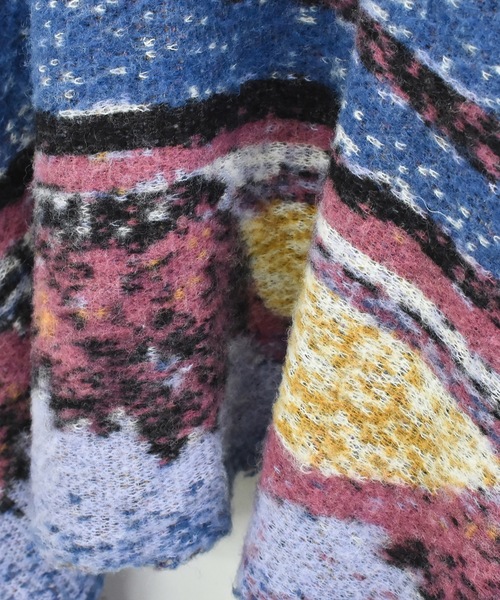 STOF(ストフ)の「STAR MOHAIR KNIT BLANKET(ストール/ショール・メンズ・ブルー/ブラック・FREE)」の17枚目の写真