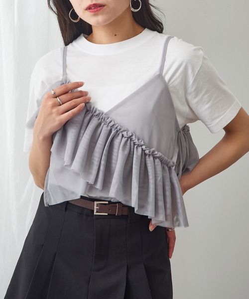 セール】【MAGASIN DE MODE Chou Chou】チュールアシメフリルビスチェ