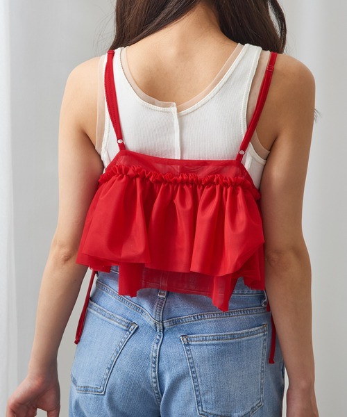 MAGASIN DE MODE Chou Chou(マガジンデモードシュシュ)の「【MAGASIN DE MODE Chou Chou】チュールアシメフリルビスチェ XNN(キャミソール・レディース・レッド/グレー/アイボリー/ブラック・FREE)」の22枚目の写真