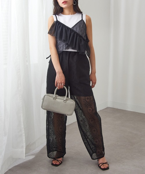 MAGASIN DE MODE Chou Chou(マガジンデモードシュシュ)の「【MAGASIN DE MODE Chou Chou】チュールアシメフリルビスチェ XNN(キャミソール・レディース・レッド/グレー/アイボリー/ブラック・FREE)」の12枚目の写真