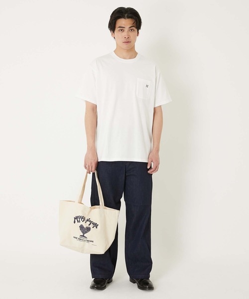 HOLLYWOOD RANCH MARKET（ハリウッドランチマーケット）の「MOTHER NATURE トートバッグ L（トートバッグ・メンズ・ネイビー・ONE SIZE）」の3枚目の写真