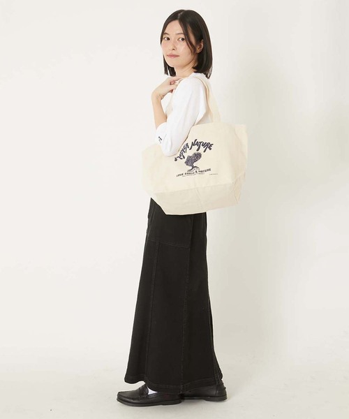 HOLLYWOOD RANCH MARKET（ハリウッドランチマーケット）の「MOTHER NATURE トートバッグ L（トートバッグ・メンズ・ネイビー・ONE SIZE）」の2枚目の写真