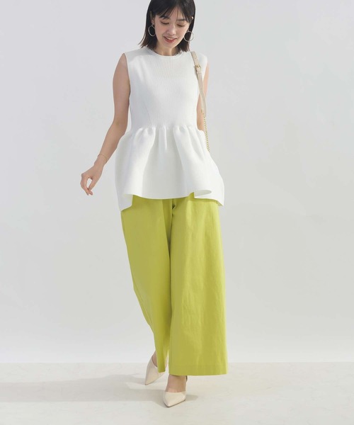 PICCIN PERLA(ピッチンペルラ)の「ノ-スリーブペプラムニット(ニット/セーター・レディース・オフホワイト/ブラック/ホワイト系その他・M)」の7枚目の写真