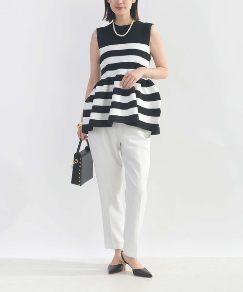 PICCIN PERLA(ピッチンペルラ)の「ノ-スリーブペプラムニット(ニット/セーター・レディース・オフホワイト/ブラック/ホワイト系その他・M)」の15枚目の写真