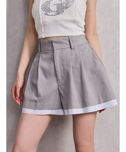 GYDA（ジェイダ）の「スレキデザインフレアショートパンツ（その他パンツ・レディース・グレー/ブラック・FREE）」の2枚目の写真