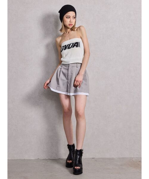 GYDA（ジェイダ）の「スレキデザインフレアショートパンツ（その他パンツ・レディース・グレー/ブラック・FREE）」の5枚目の写真