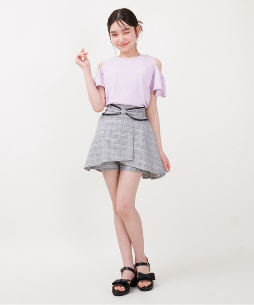 PINKHUNT(ピンクハント)の「PINKHUNT ピンクハント リボンウエストスカート風 ショートパンツ 0591K(その他パンツ・キッズ・ブラック/ベビーピンク・120cm/130cm/140cm/150cm/160cm)」の5枚目の写真