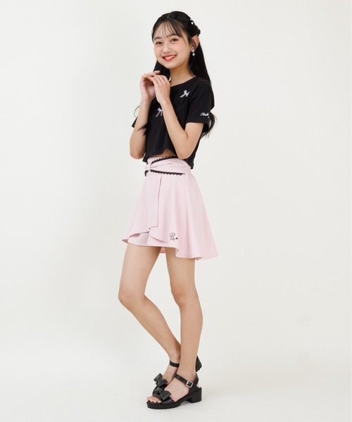 PINKHUNT(ピンクハント)の「PINKHUNT ピンクハント リボンウエストスカート風 ショートパンツ 0591K(その他パンツ・キッズ・ブラック/ベビーピンク・120cm/130cm/140cm/150cm/160cm)」の14枚目の写真